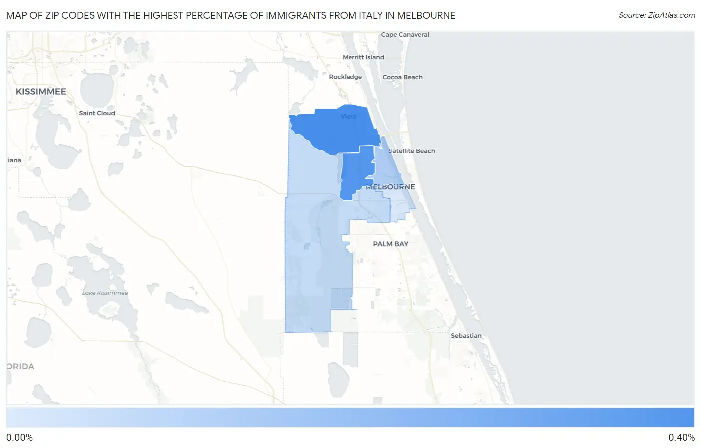 Zip Codes with the Highest Percentage of Immigrants from Italy in Melbourne Map