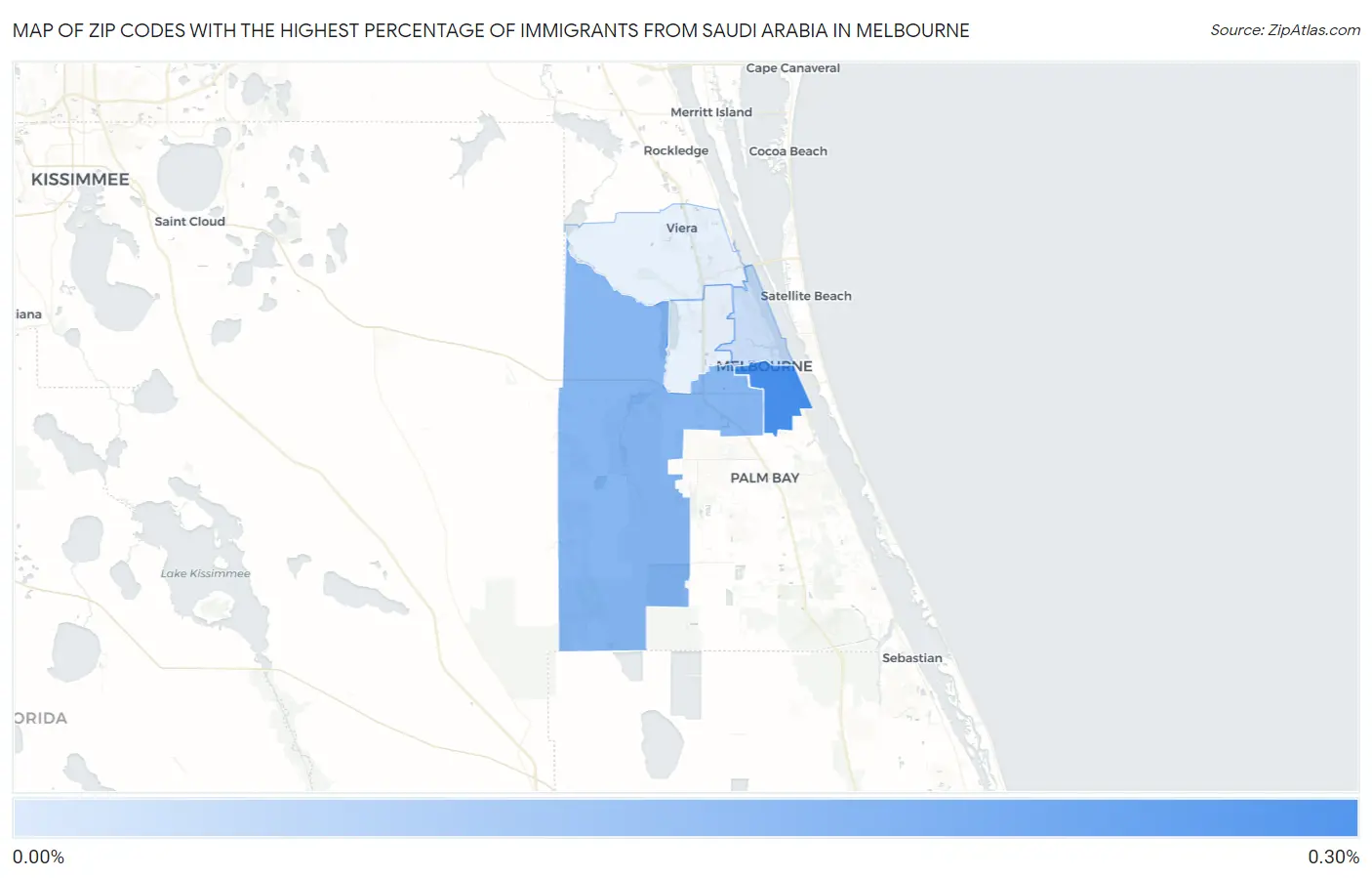 Zip Codes with the Highest Percentage of Immigrants from Saudi Arabia in Melbourne Map
