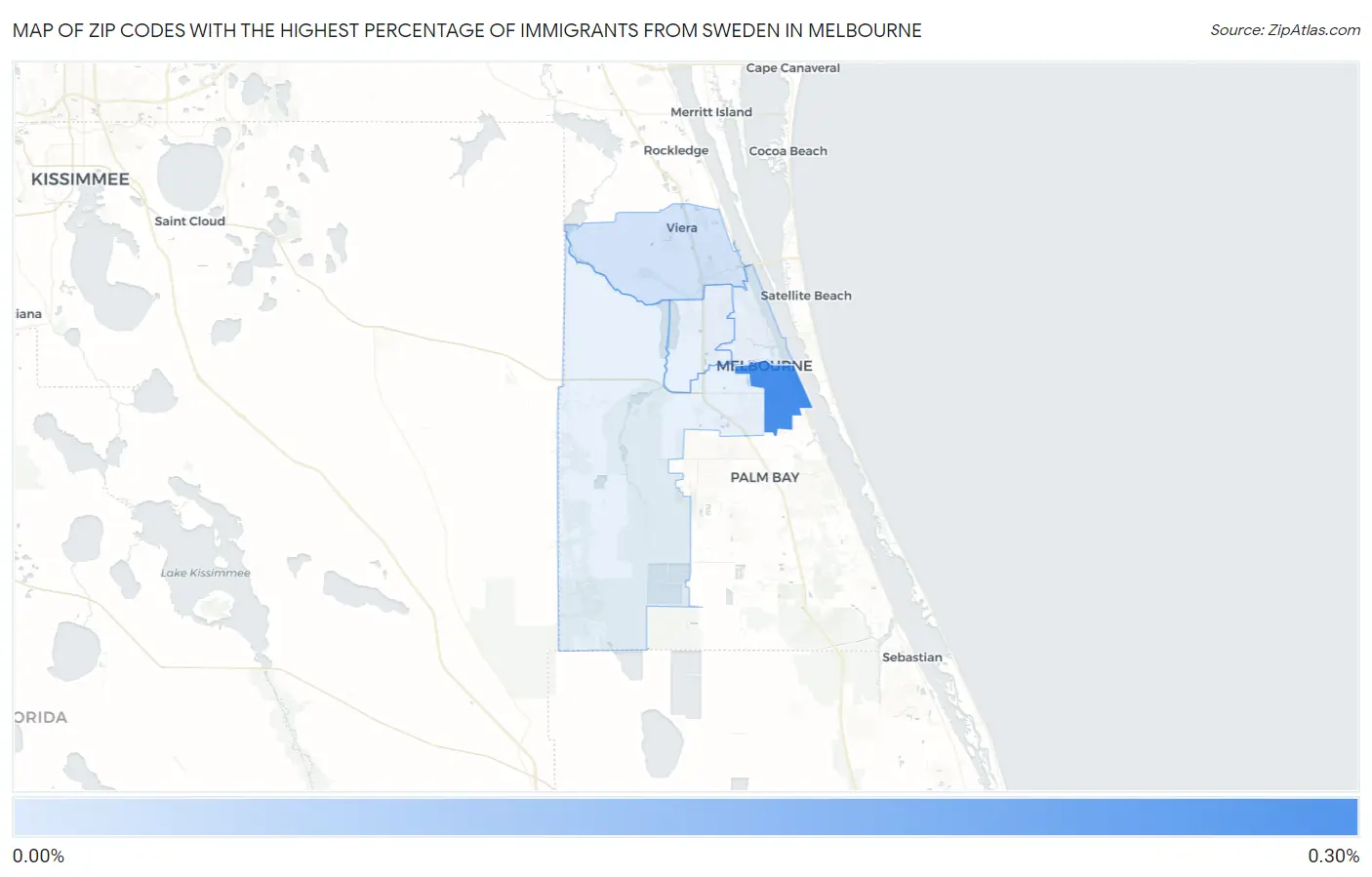 Zip Codes with the Highest Percentage of Immigrants from Sweden in Melbourne Map
