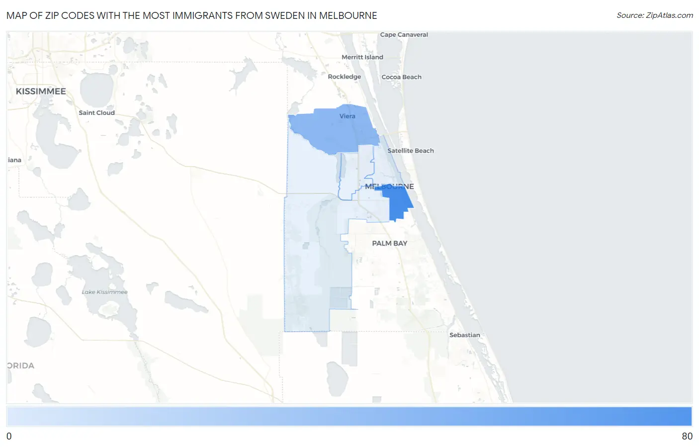 Zip Codes with the Most Immigrants from Sweden in Melbourne Map