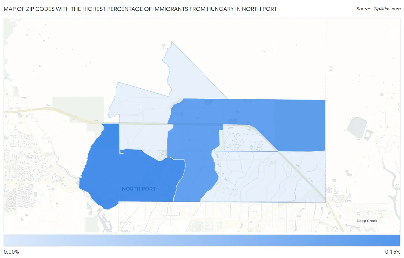 Zip Codes with the Highest Percentage of Immigrants from Hungary in North Port Map