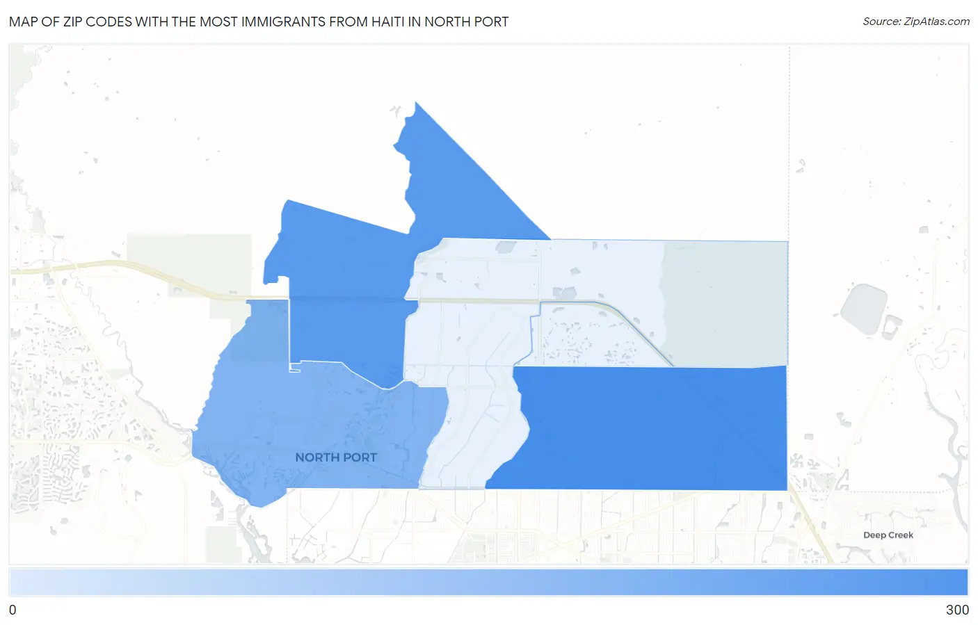 Zip Codes with the Most Immigrants from Haiti in North Port Map