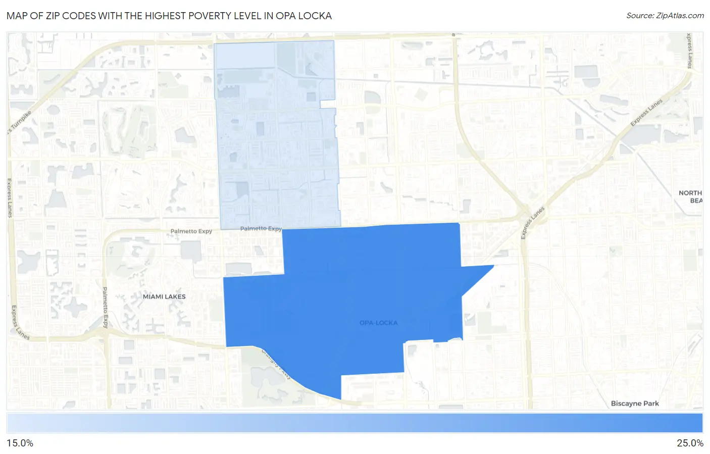 Zip Codes with the Highest Poverty Level in Opa Locka Map
