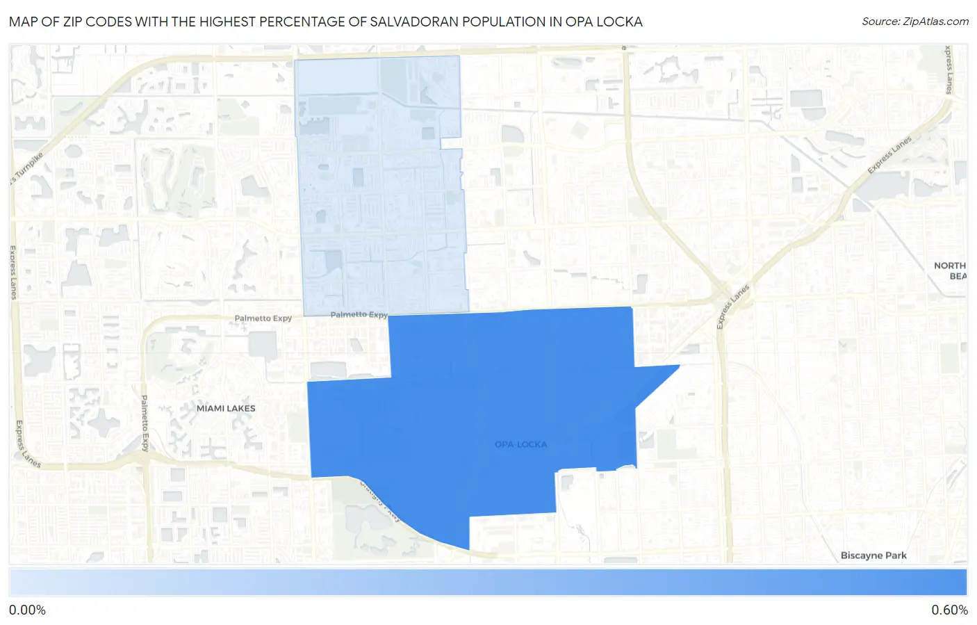 Zip Codes with the Highest Percentage of Salvadoran Population in Opa Locka Map