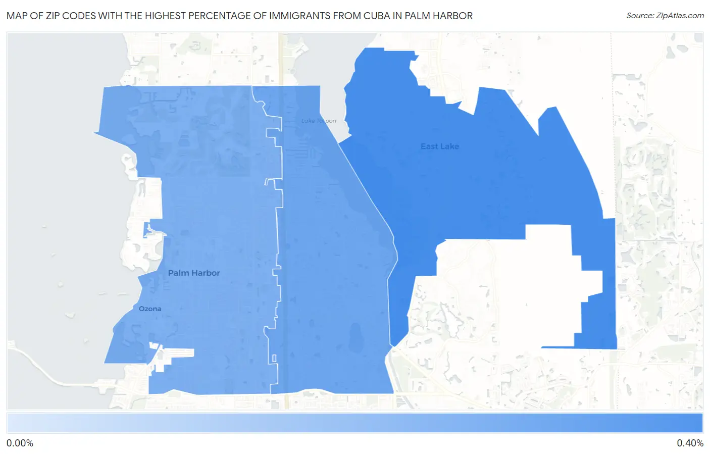 Zip Codes with the Highest Percentage of Immigrants from Cuba in Palm Harbor Map