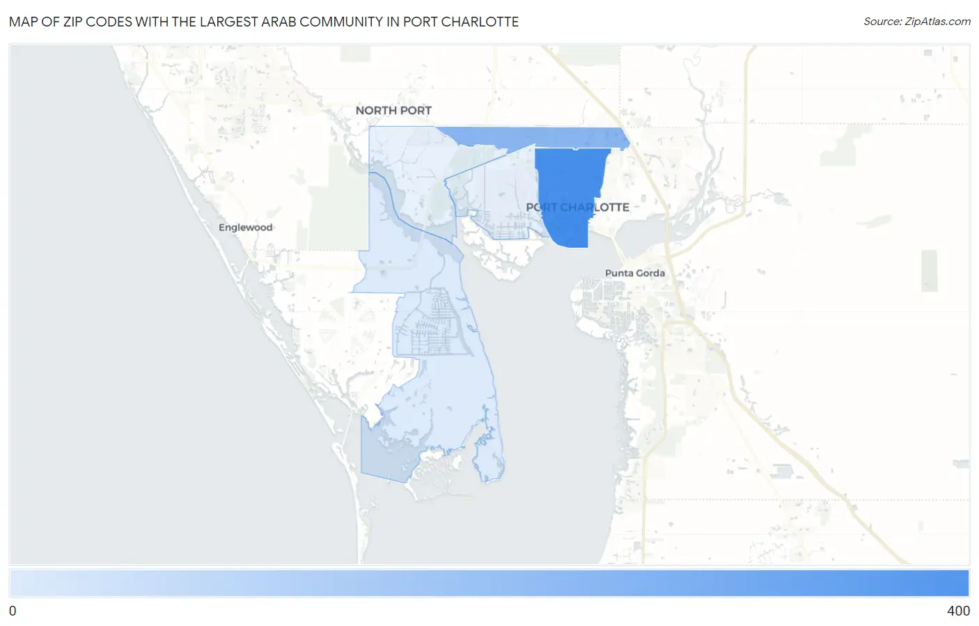 Zip Codes with the Largest Arab Community in Port Charlotte Map