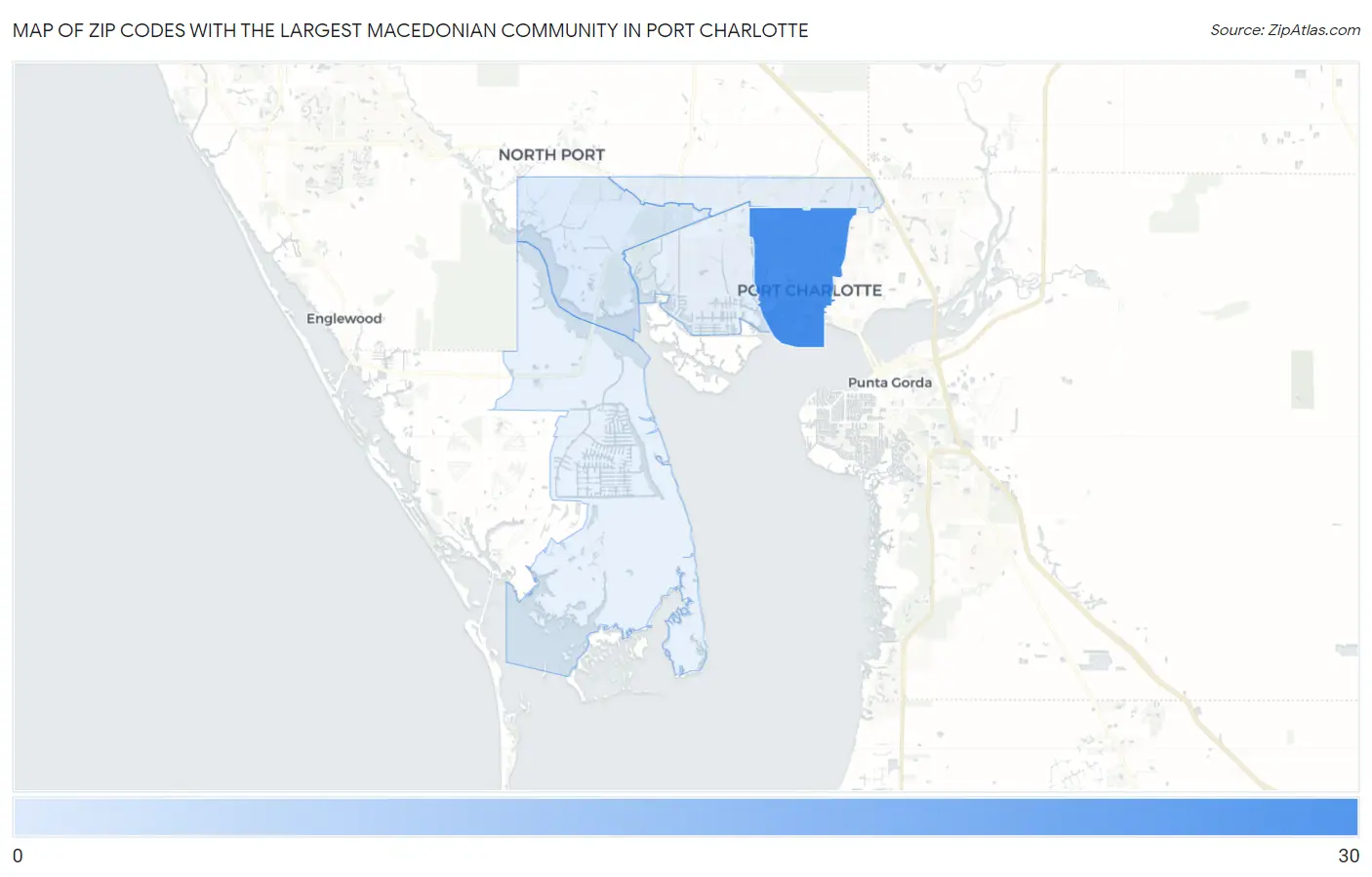 Zip Codes with the Largest Macedonian Community in Port Charlotte Map