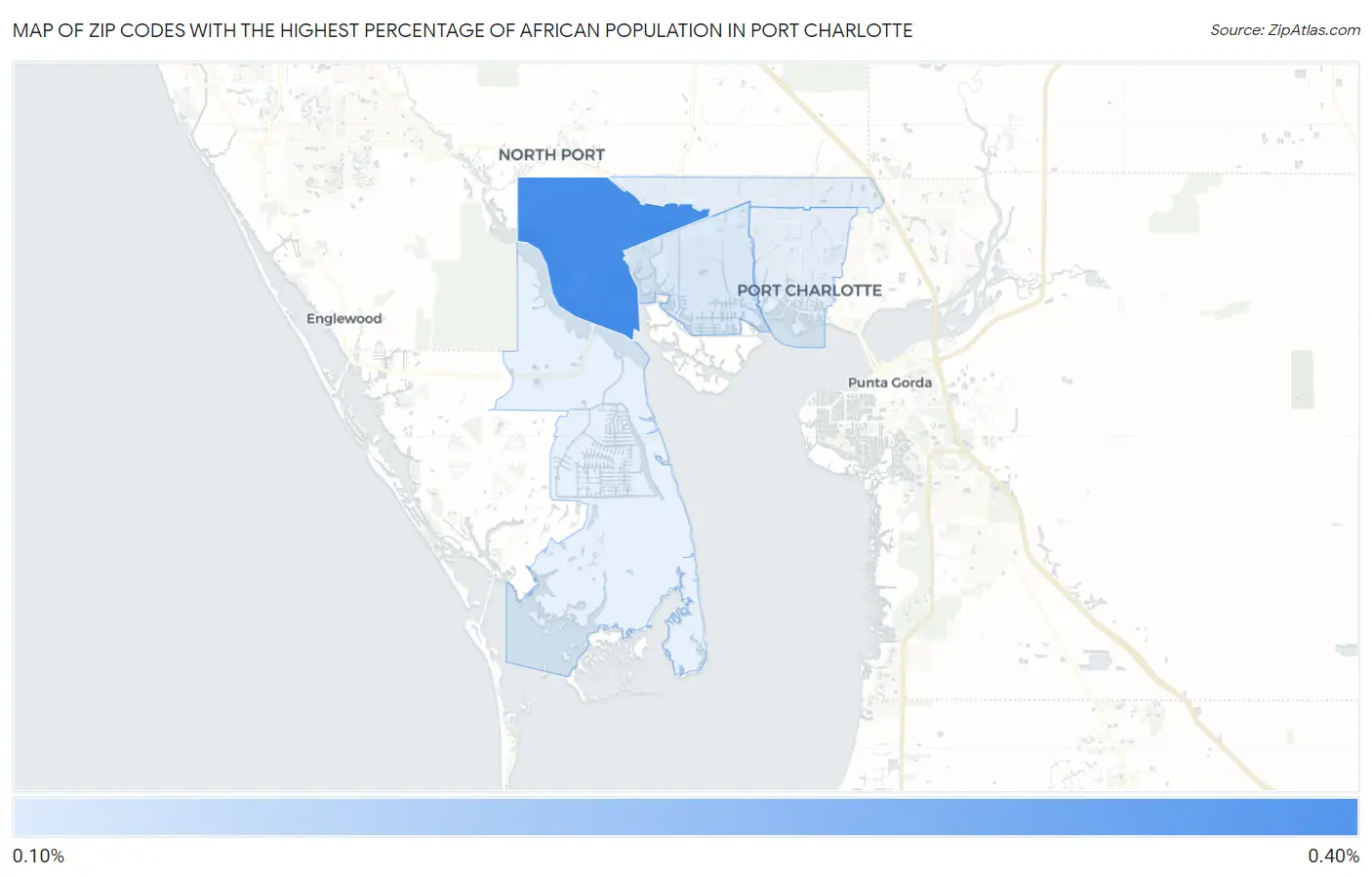 Zip Codes with the Highest Percentage of African Population in Port Charlotte Map