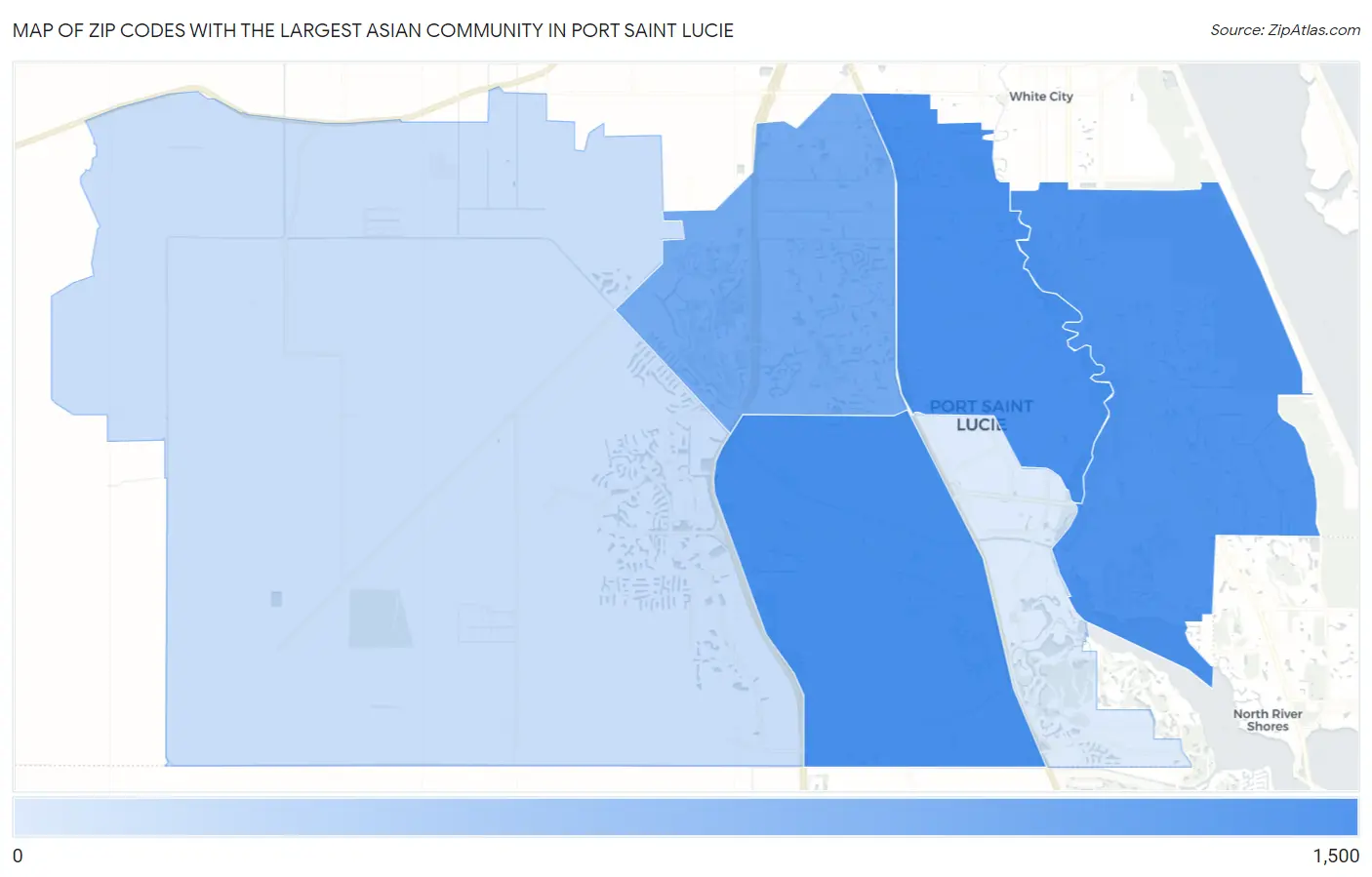 Zip Codes with the Largest Asian Community in Port Saint Lucie Map
