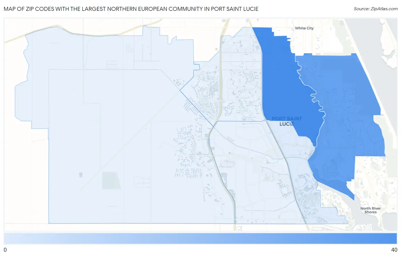 Zip Codes with the Largest Northern European Community in Port Saint Lucie Map