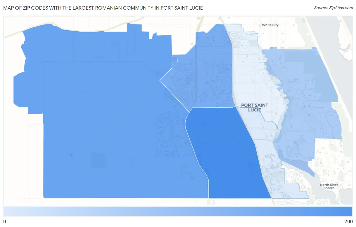 Zip Codes with the Largest Romanian Community in Port Saint Lucie Map