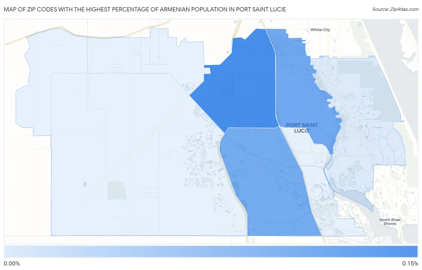 Zip Codes with the Highest Percentage of Armenian Population in Port Saint Lucie Map