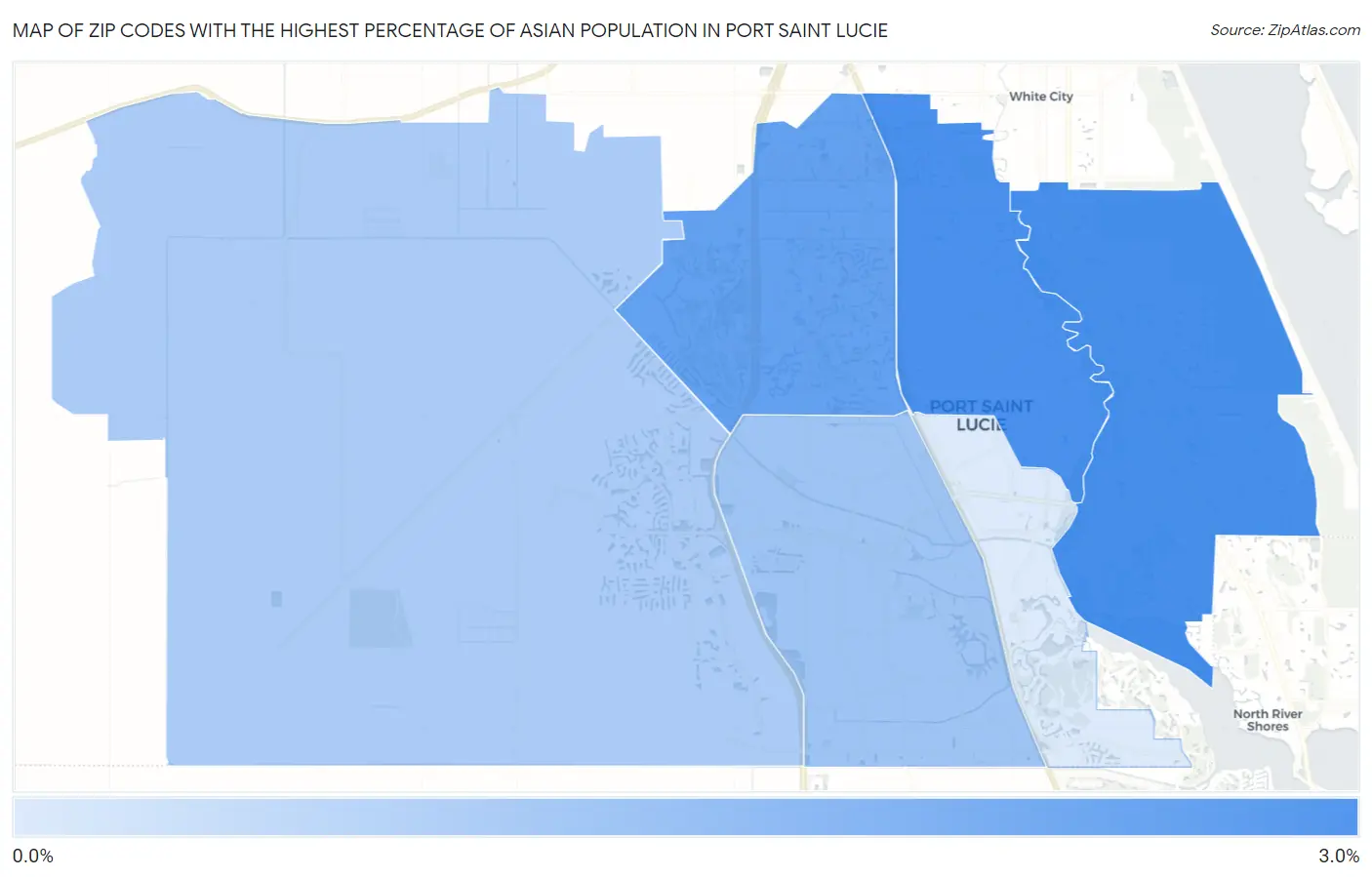 Zip Codes with the Highest Percentage of Asian Population in Port Saint Lucie Map