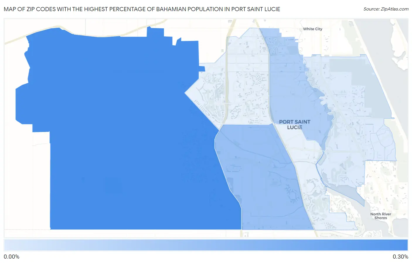 Zip Codes with the Highest Percentage of Bahamian Population in Port Saint Lucie Map