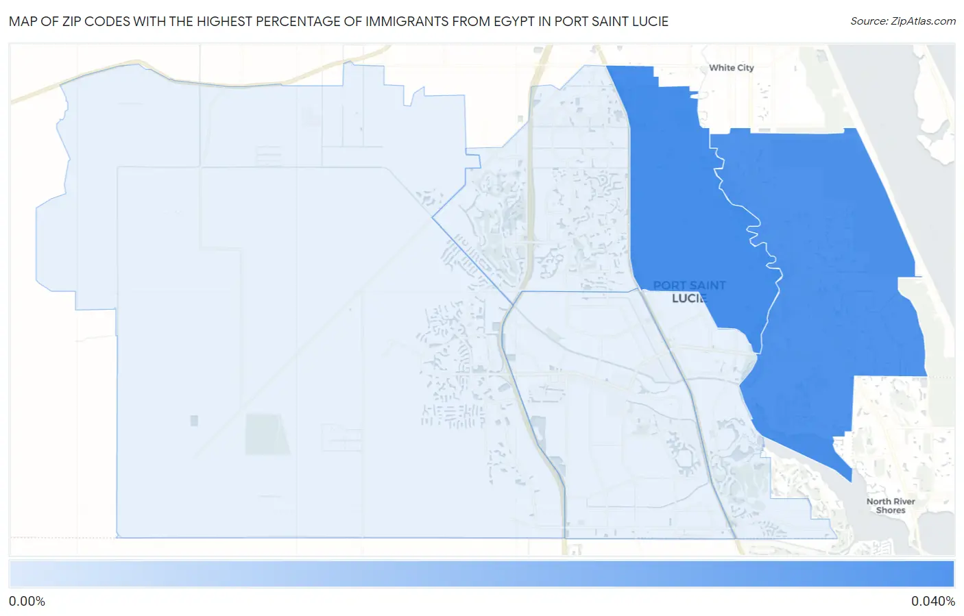 Zip Codes with the Highest Percentage of Immigrants from Egypt in Port Saint Lucie Map