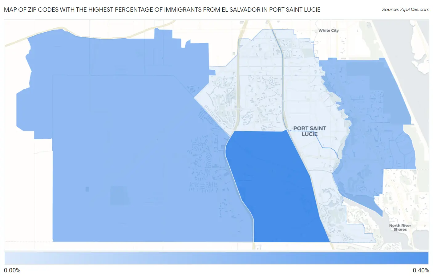 Zip Codes with the Highest Percentage of Immigrants from El Salvador in Port Saint Lucie Map