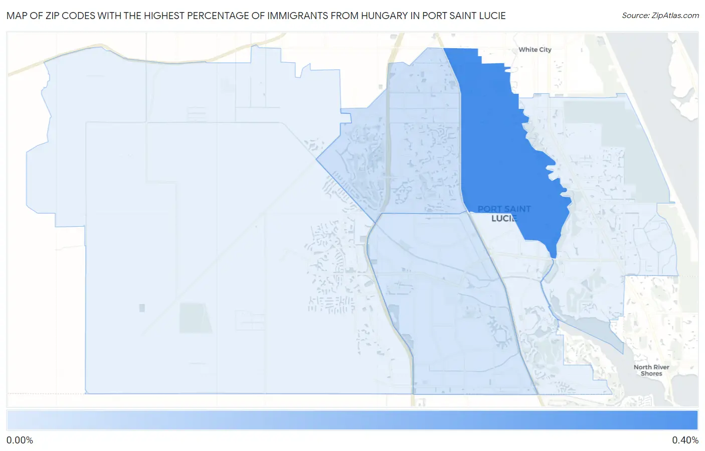 Zip Codes with the Highest Percentage of Immigrants from Hungary in Port Saint Lucie Map
