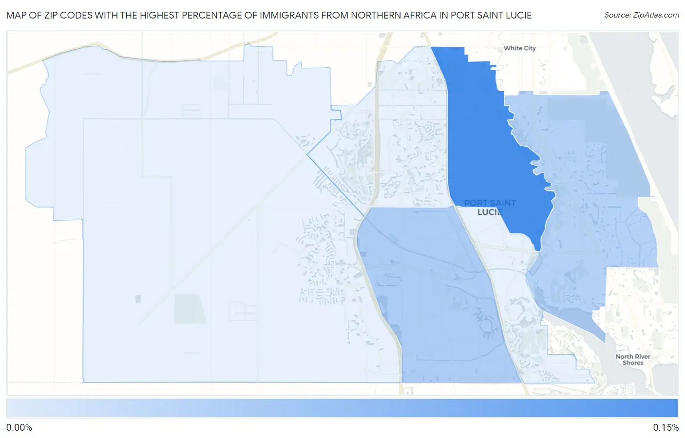 Zip Codes with the Highest Percentage of Immigrants from Northern Africa in Port Saint Lucie Map
