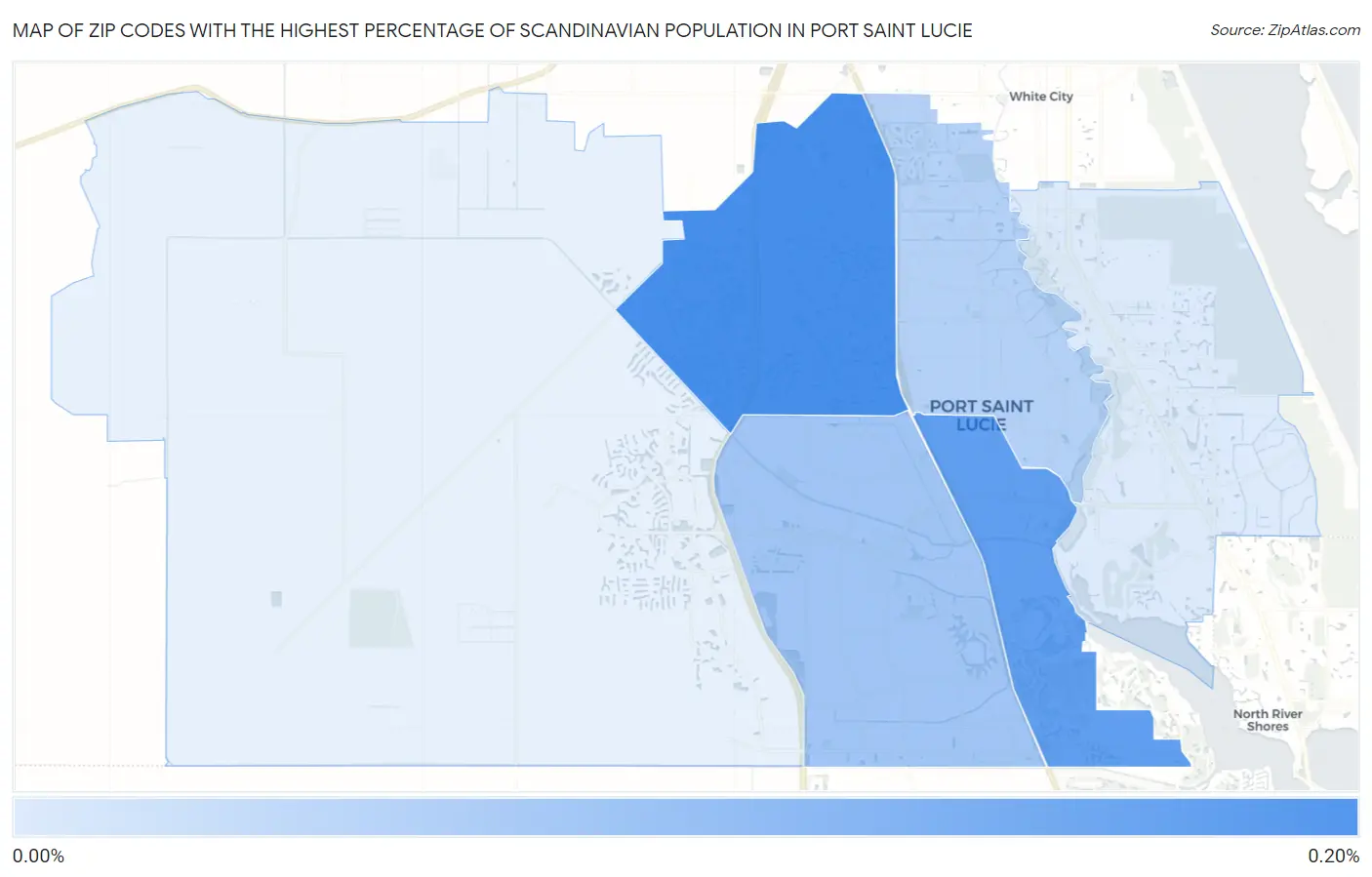 Zip Codes with the Highest Percentage of Scandinavian Population in Port Saint Lucie Map