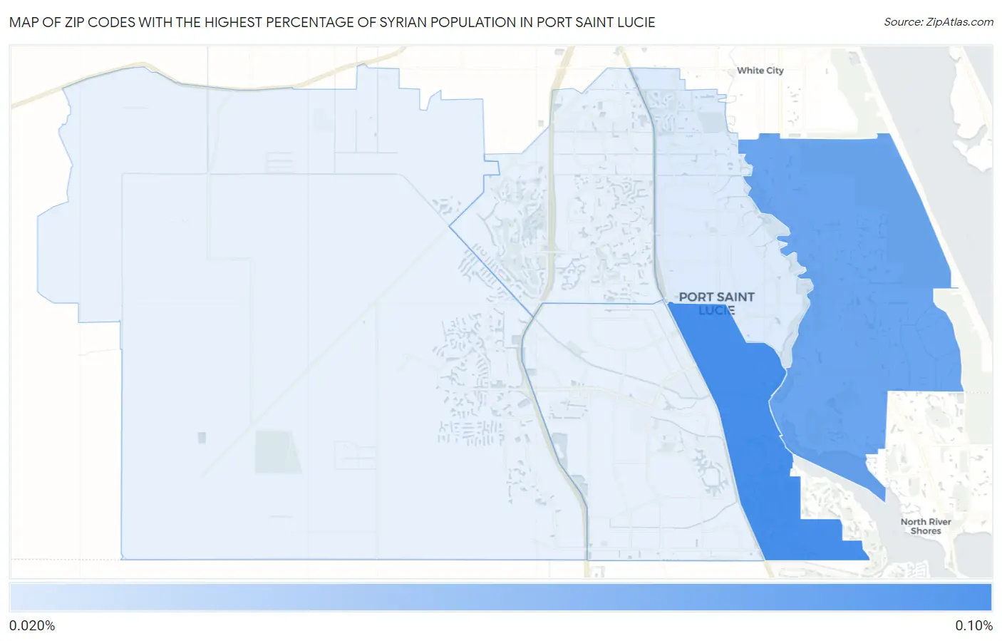 Zip Codes with the Highest Percentage of Syrian Population in Port Saint Lucie Map