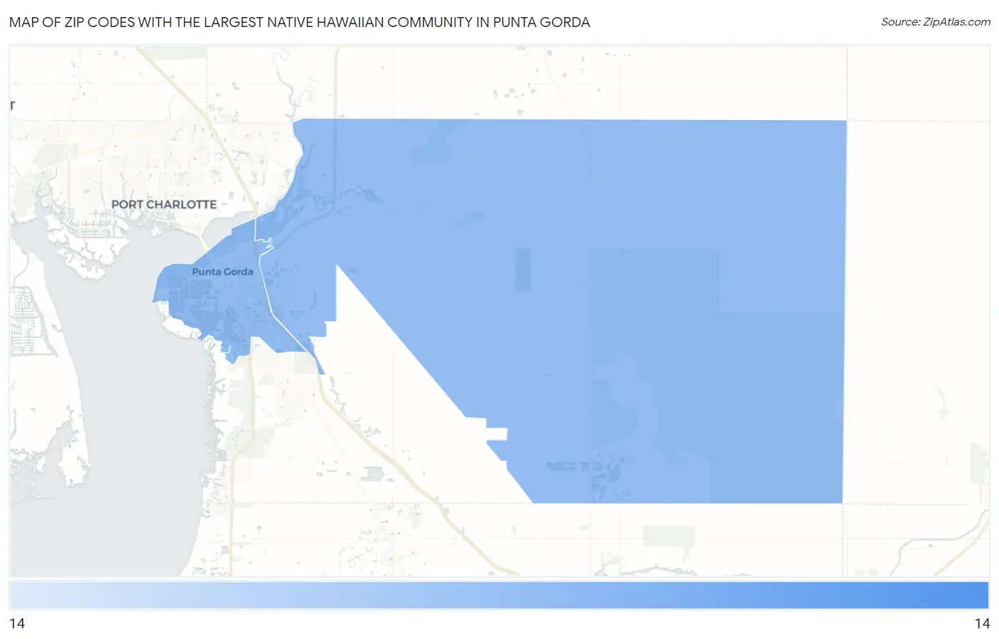 Zip Codes with the Largest Native Hawaiian Community in Punta Gorda Map