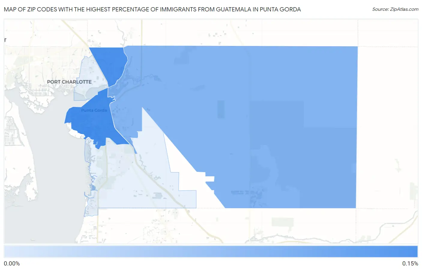 Zip Codes with the Highest Percentage of Immigrants from Guatemala in Punta Gorda Map