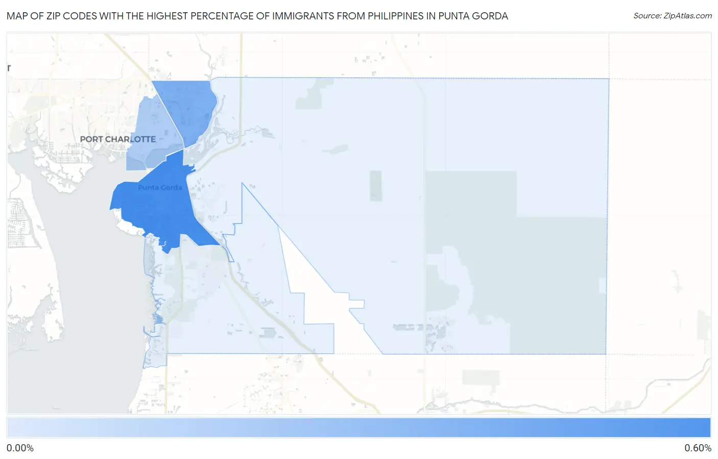 Zip Codes with the Highest Percentage of Immigrants from Philippines in Punta Gorda Map
