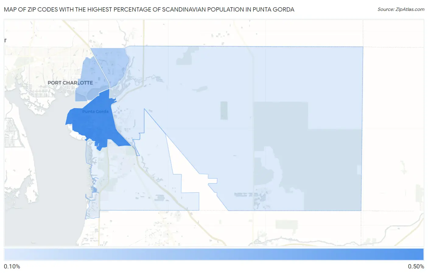 Zip Codes with the Highest Percentage of Scandinavian Population in Punta Gorda Map
