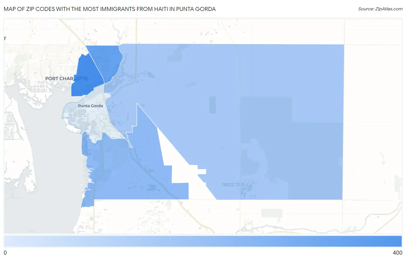 Zip Codes with the Most Immigrants from Haiti in Punta Gorda Map