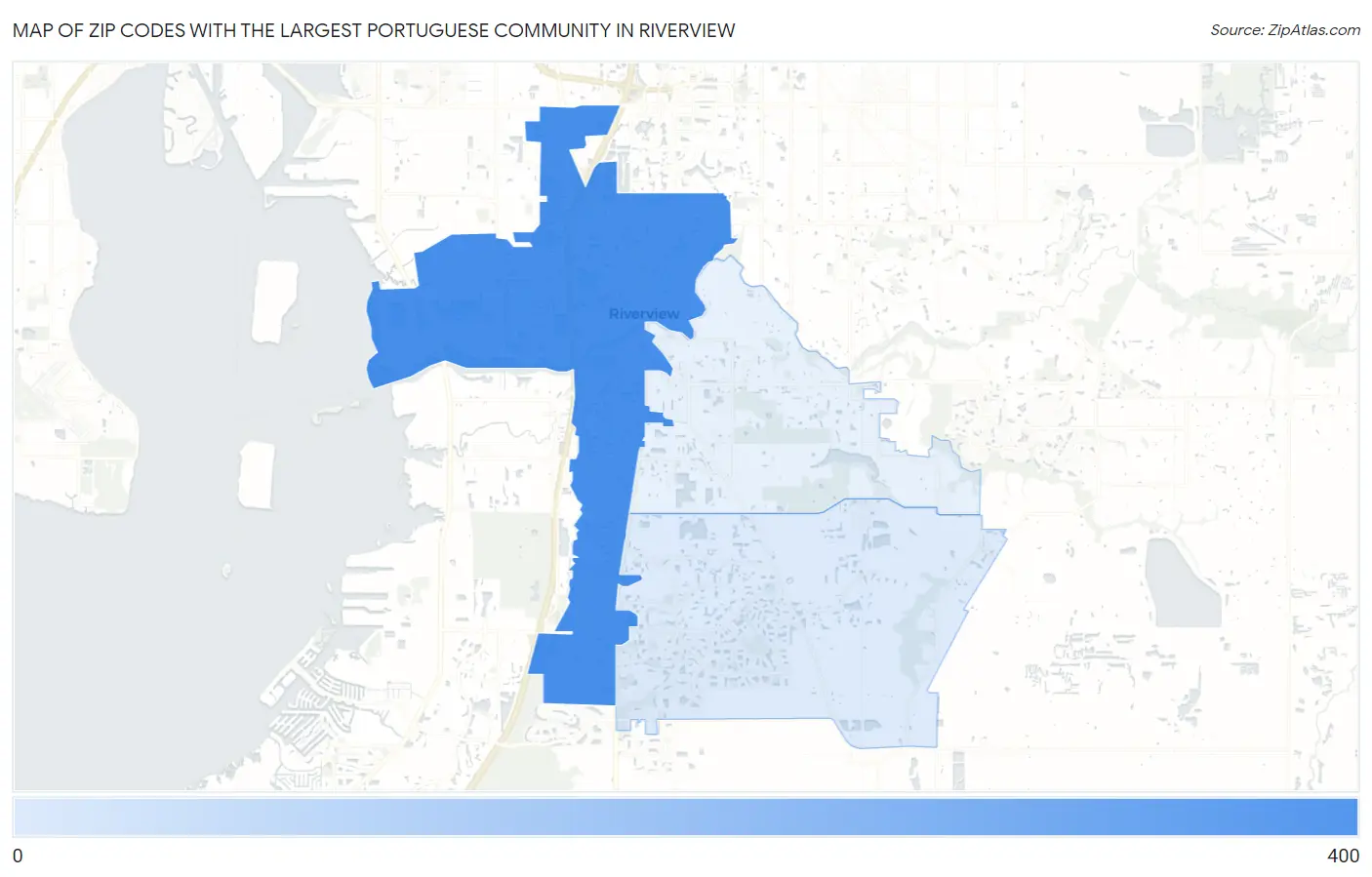 Zip Codes with the Largest Portuguese Community in Riverview Map
