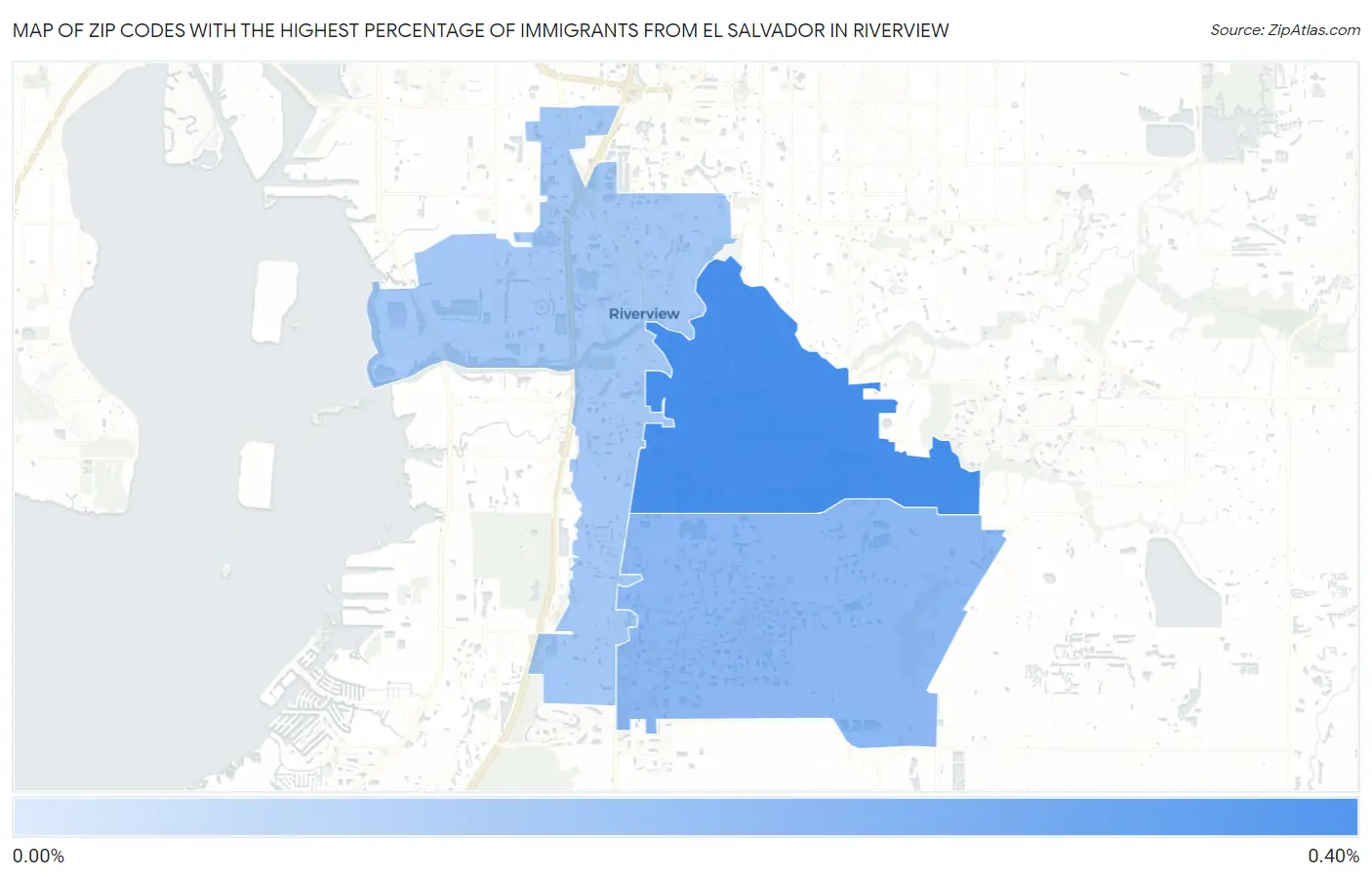 Zip Codes with the Highest Percentage of Immigrants from El Salvador in Riverview Map