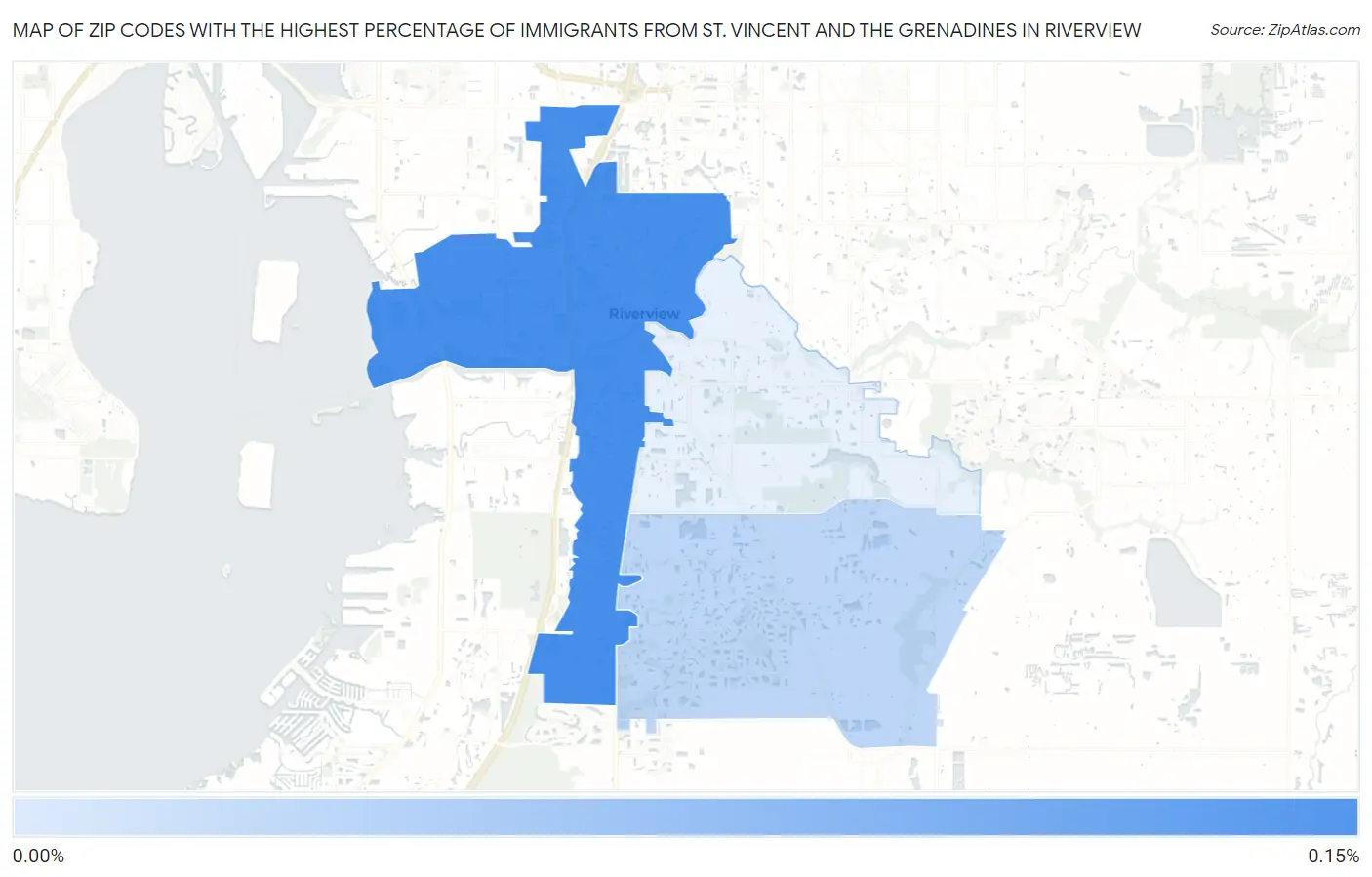 Zip Codes with the Highest Percentage of Immigrants from St. Vincent and the Grenadines in Riverview Map