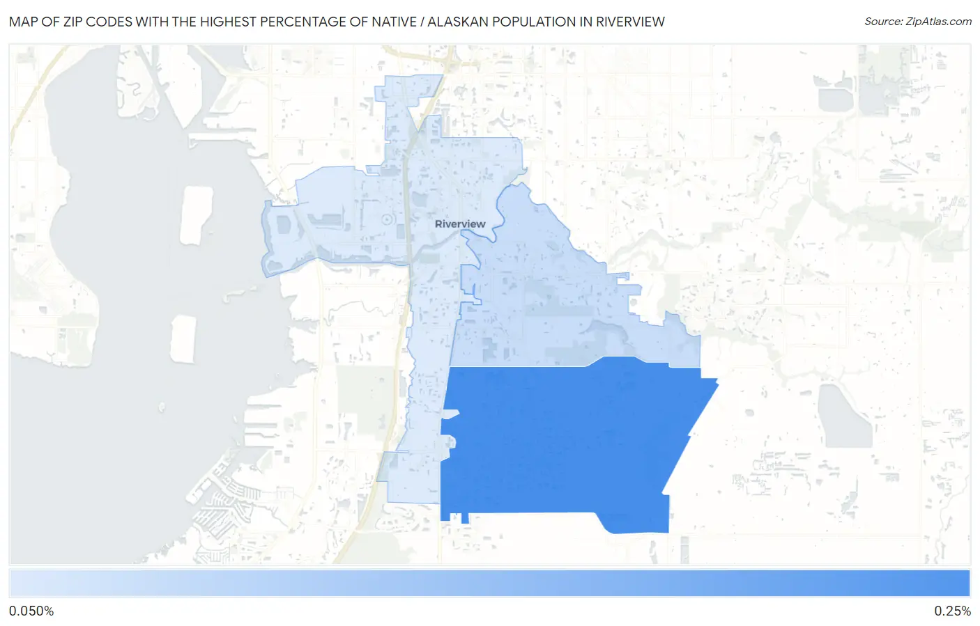 Zip Codes with the Highest Percentage of Native / Alaskan Population in Riverview Map