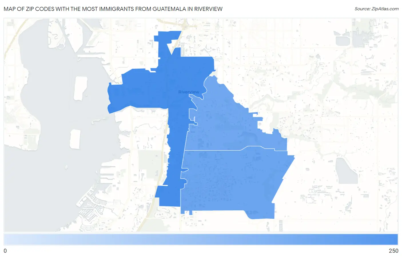 Zip Codes with the Most Immigrants from Guatemala in Riverview Map
