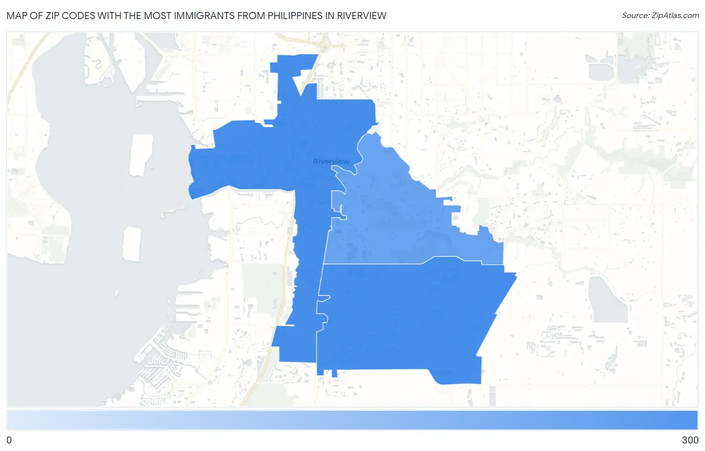 Zip Codes with the Most Immigrants from Philippines in Riverview Map