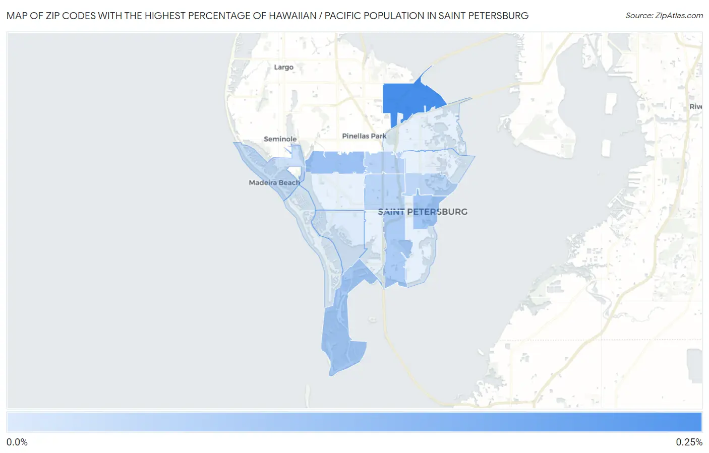 Zip Codes with the Highest Percentage of Hawaiian / Pacific Population in Saint Petersburg Map