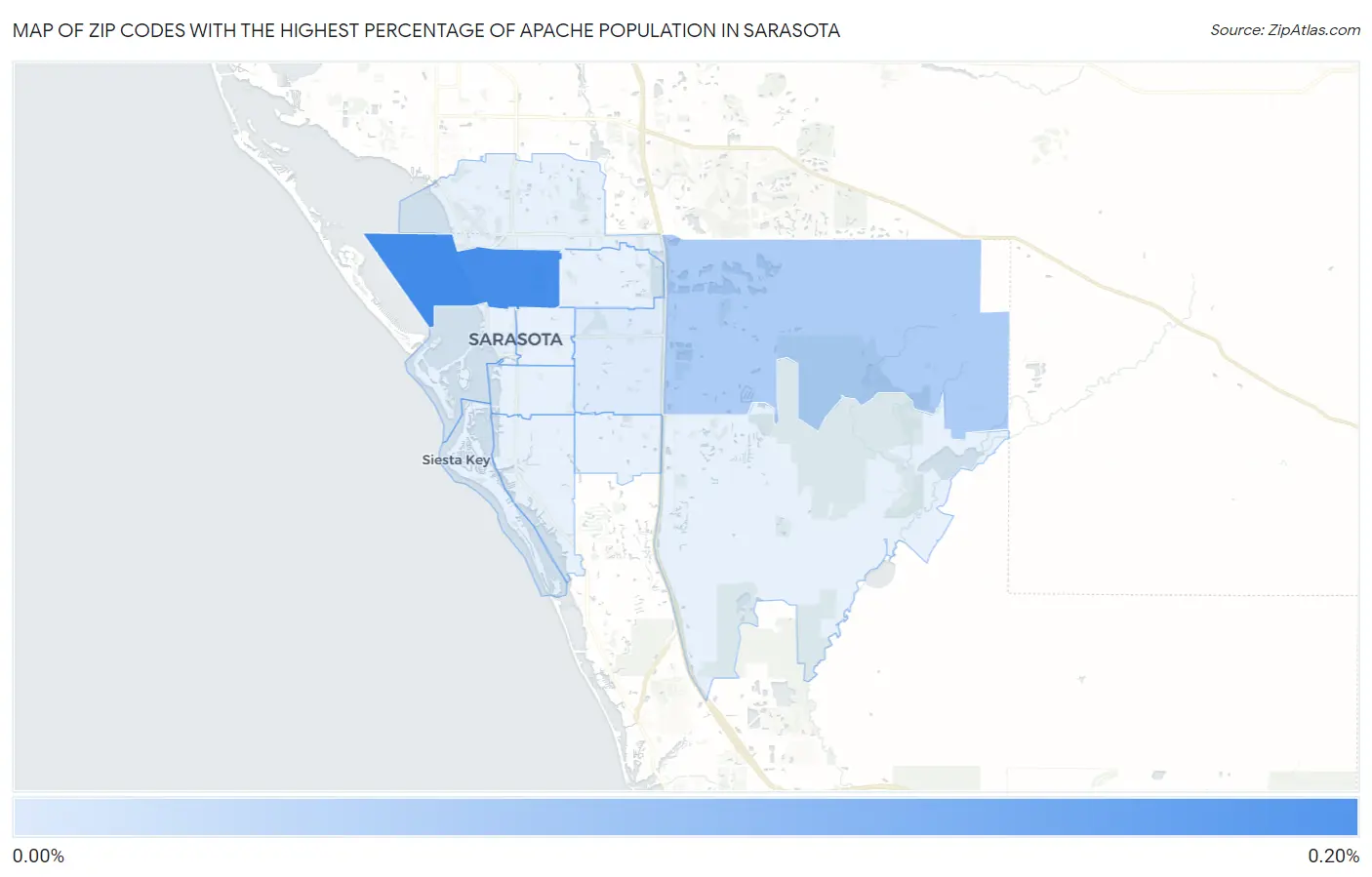 Zip Codes with the Highest Percentage of Apache Population in Sarasota Map
