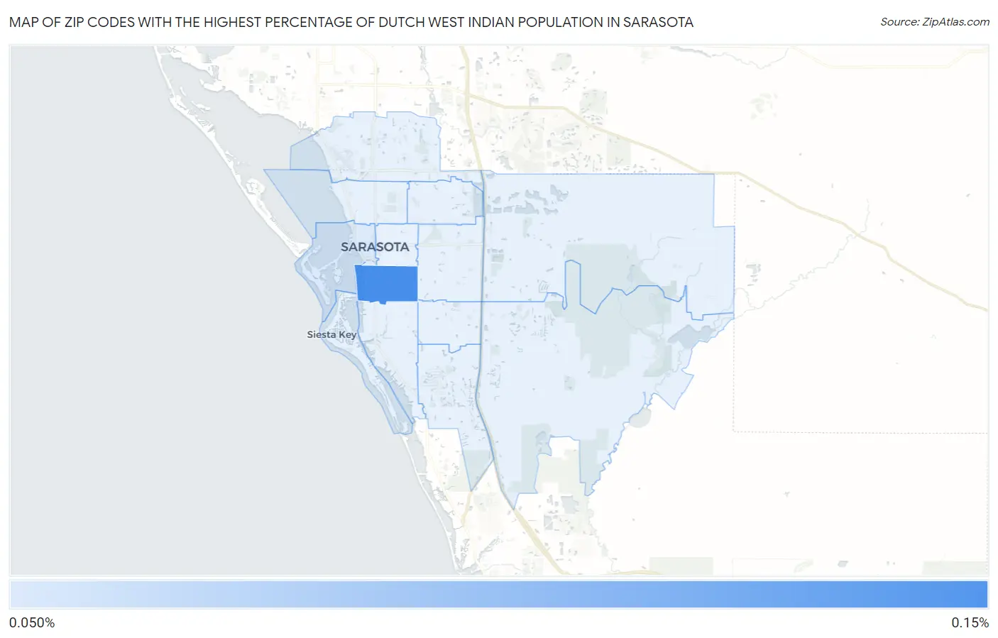 Zip Codes with the Highest Percentage of Dutch West Indian Population in Sarasota Map