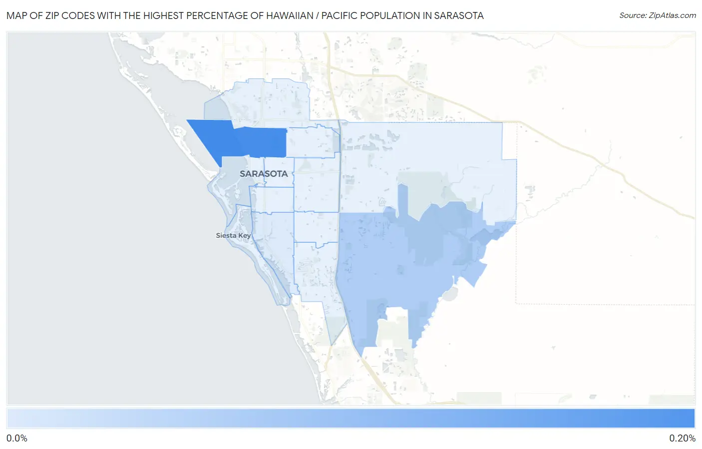 Zip Codes with the Highest Percentage of Hawaiian / Pacific Population in Sarasota Map