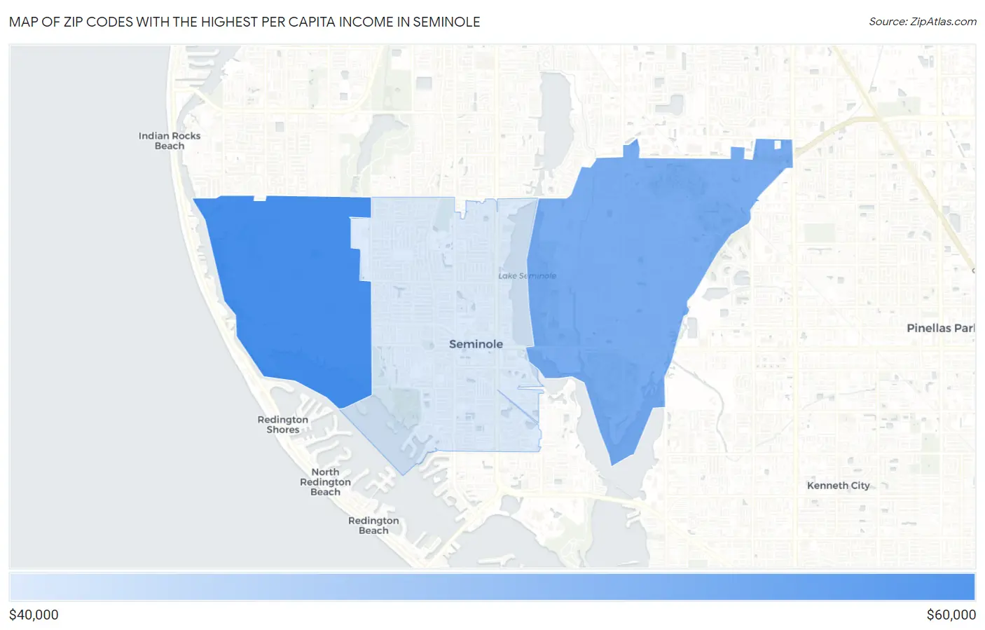 Zip Codes with the Highest Per Capita Income in Seminole Map