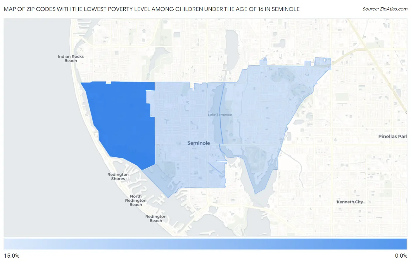 Zip Codes with the Lowest Poverty Level Among Children Under the Age of 16 in Seminole Map
