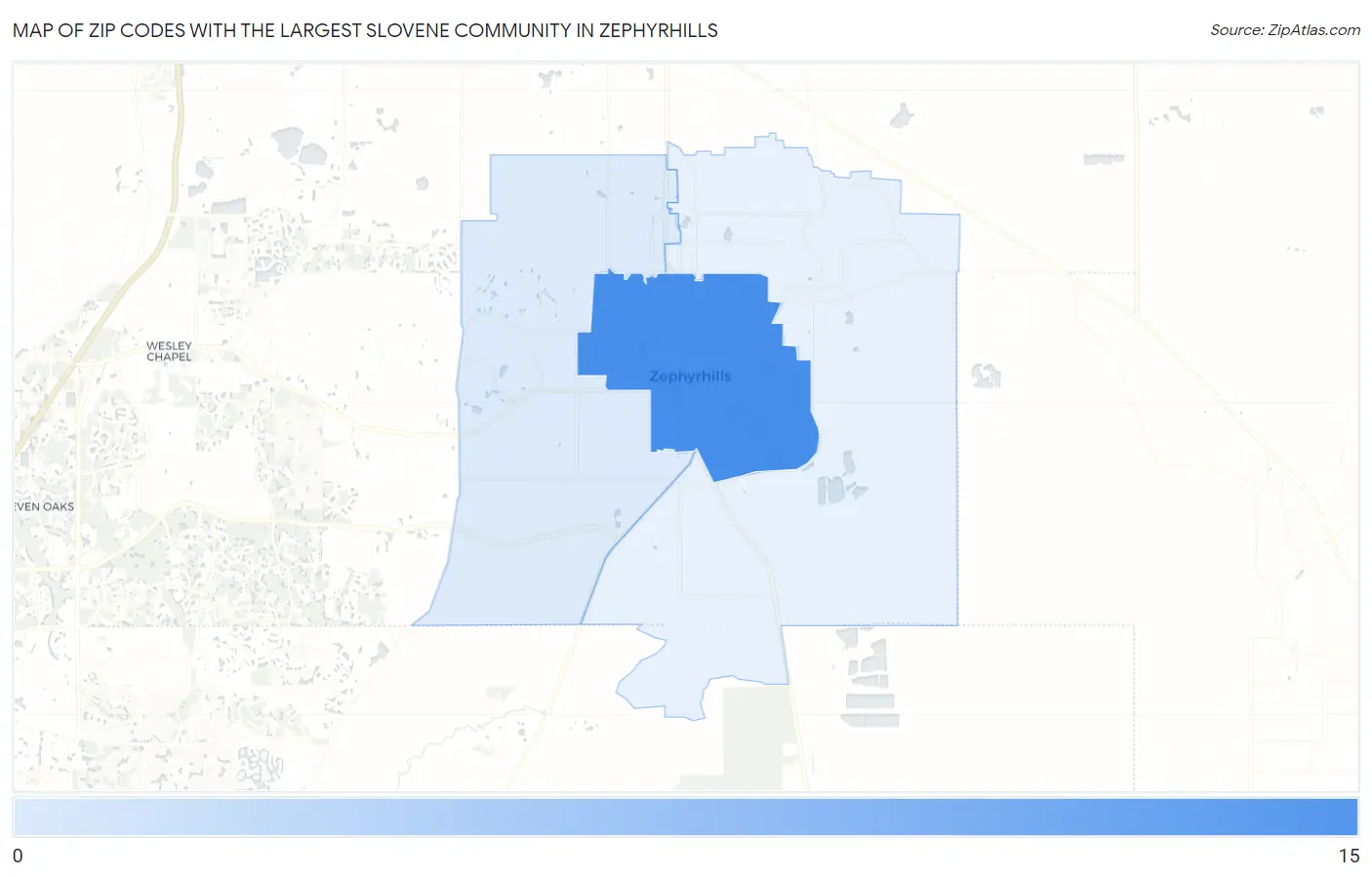 Zip Codes with the Largest Slovene Community in Zephyrhills Map