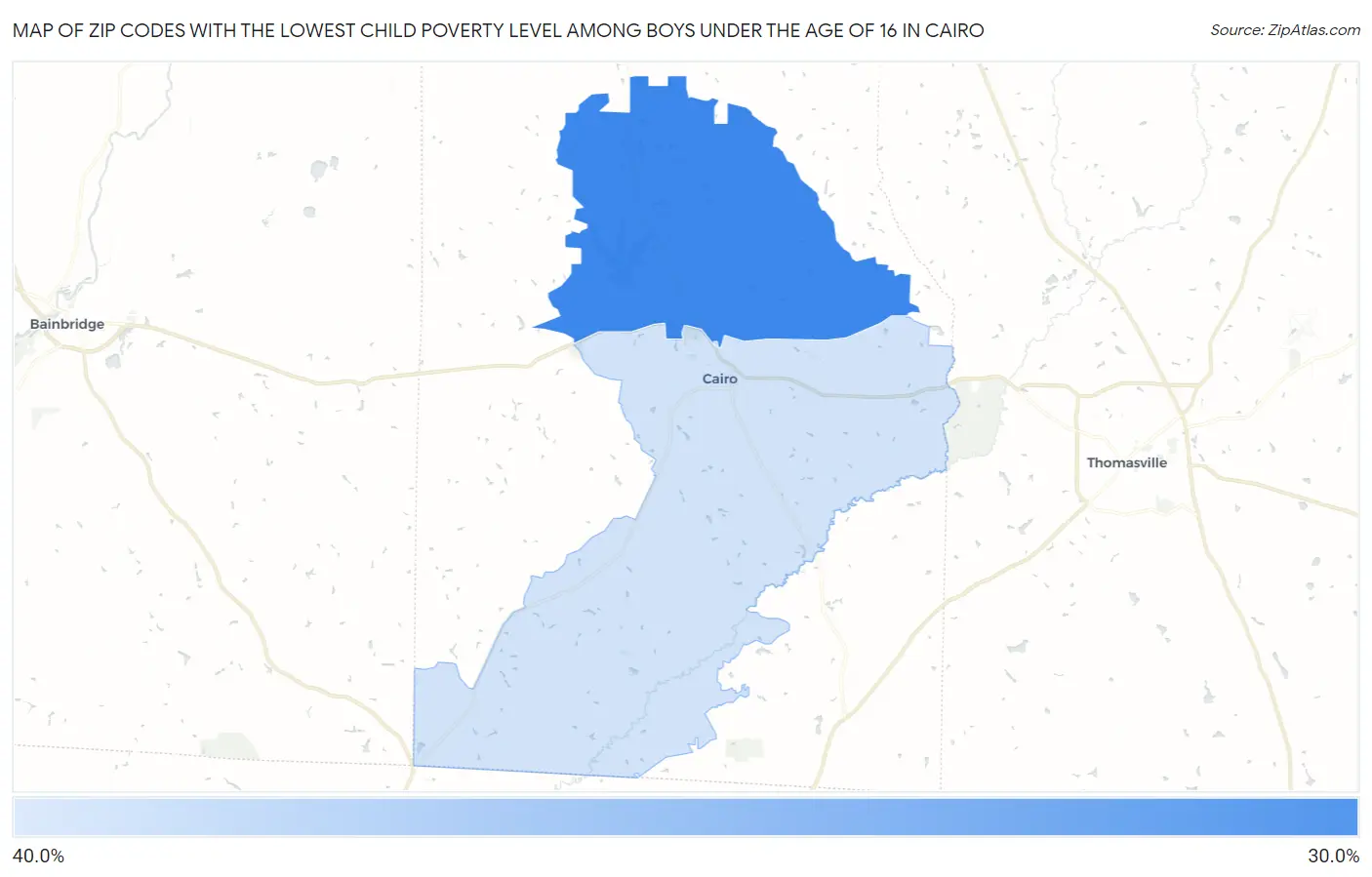 Zip Codes with the Lowest Child Poverty Level Among Boys Under the Age of 16 in Cairo Map