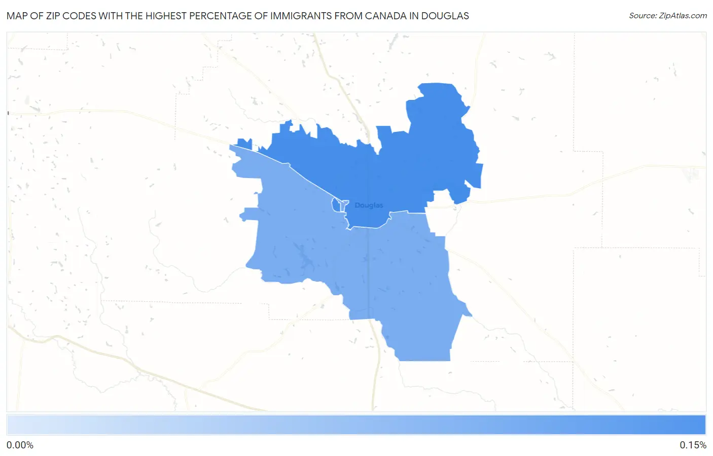 Zip Codes with the Highest Percentage of Immigrants from Canada in Douglas Map