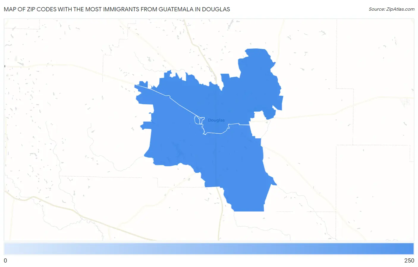 Zip Codes with the Most Immigrants from Guatemala in Douglas Map