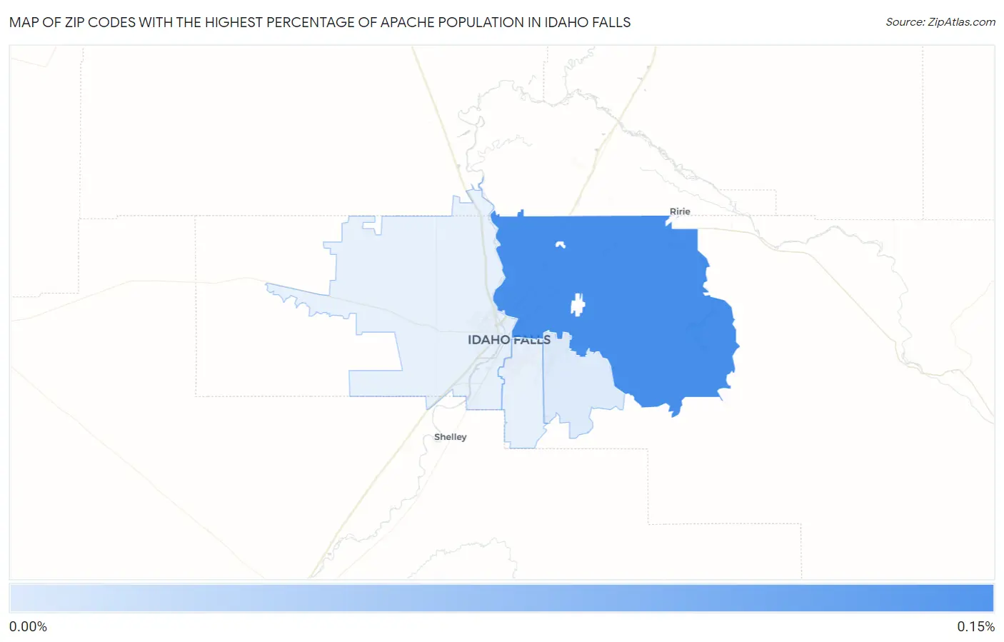 Zip Codes with the Highest Percentage of Apache Population in Idaho Falls Map