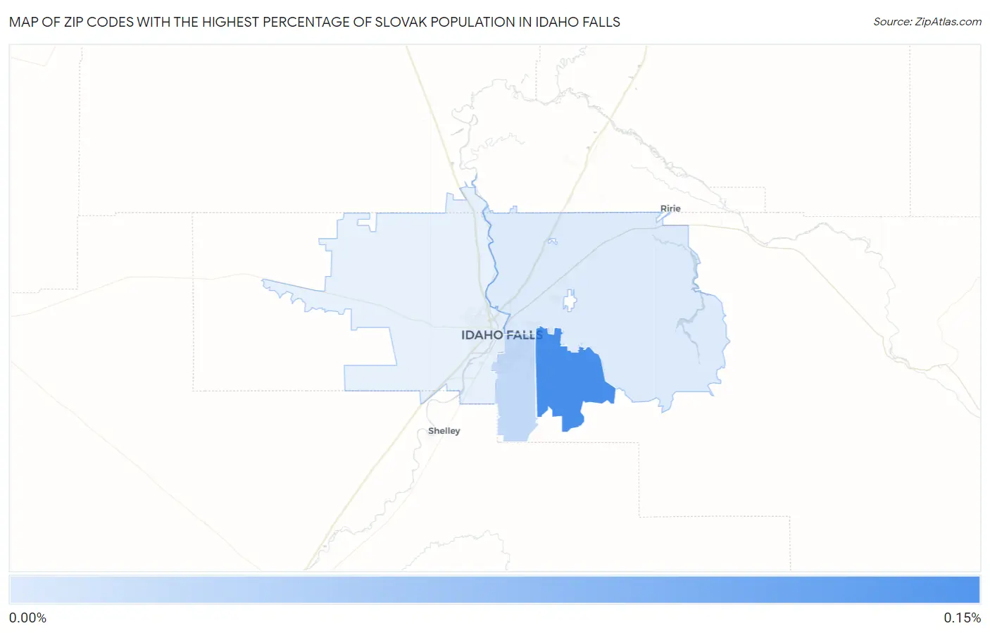 Zip Codes with the Highest Percentage of Slovak Population in Idaho Falls Map