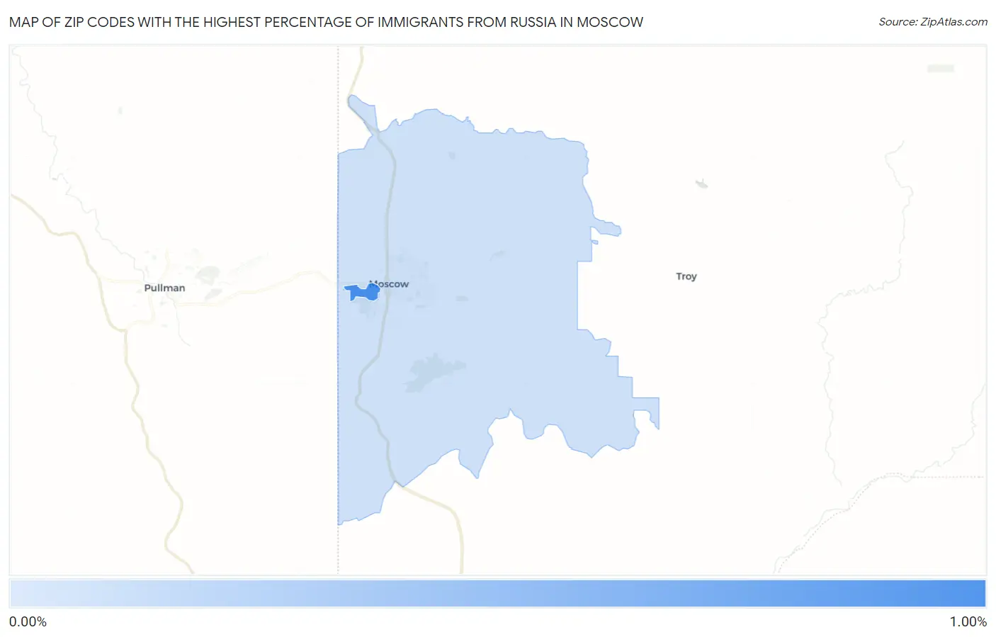 Zip Codes with the Highest Percentage of Immigrants from Russia in Moscow Map