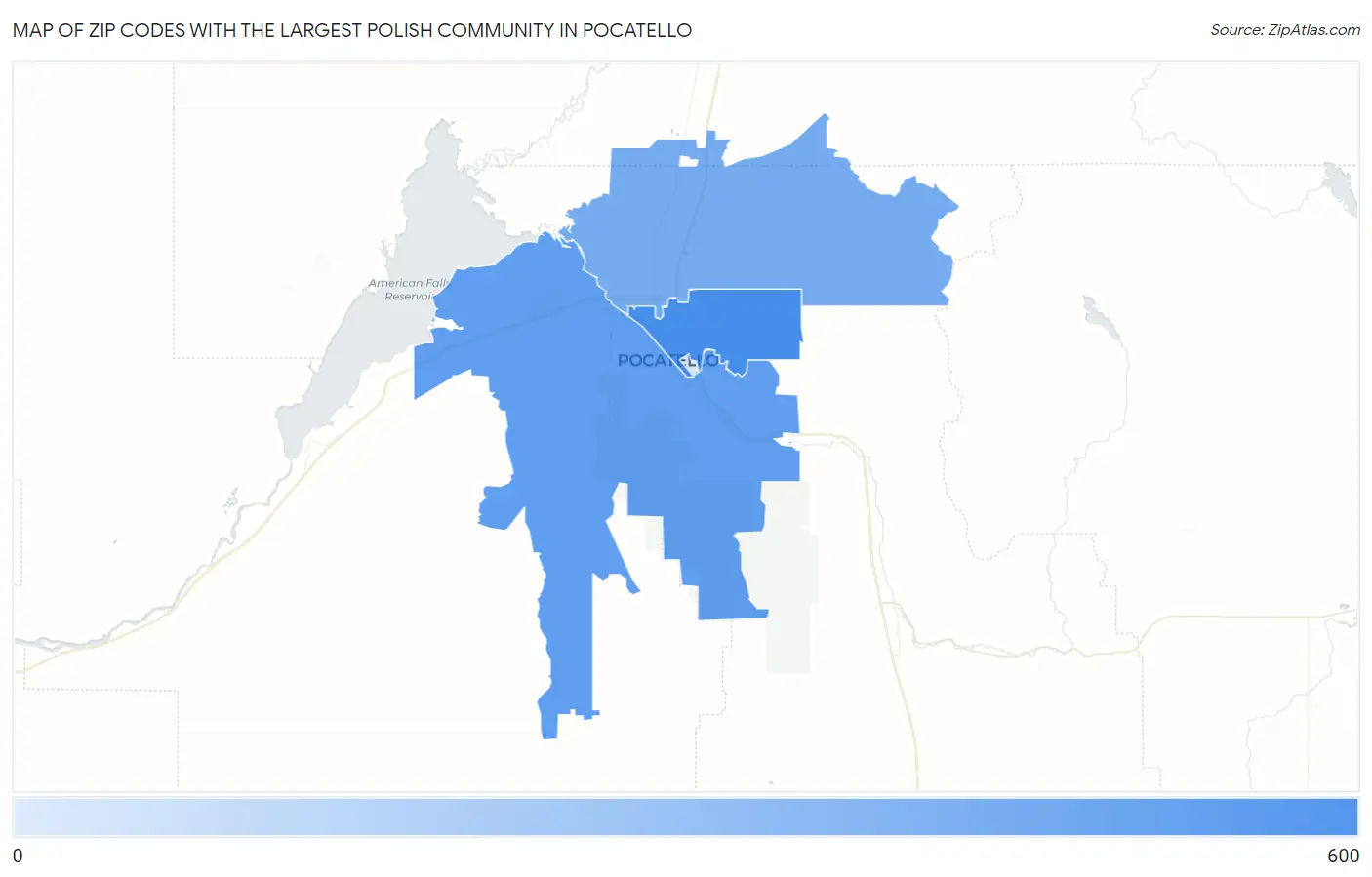 Zip Codes with the Largest Polish Community in Pocatello Map