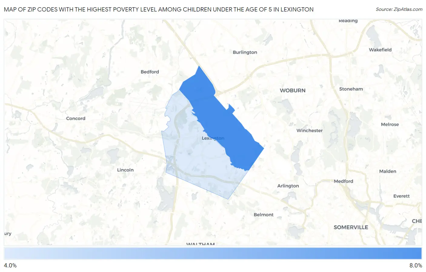 Zip Codes with the Highest Poverty Level Among Children Under the Age of 5 in Lexington Map
